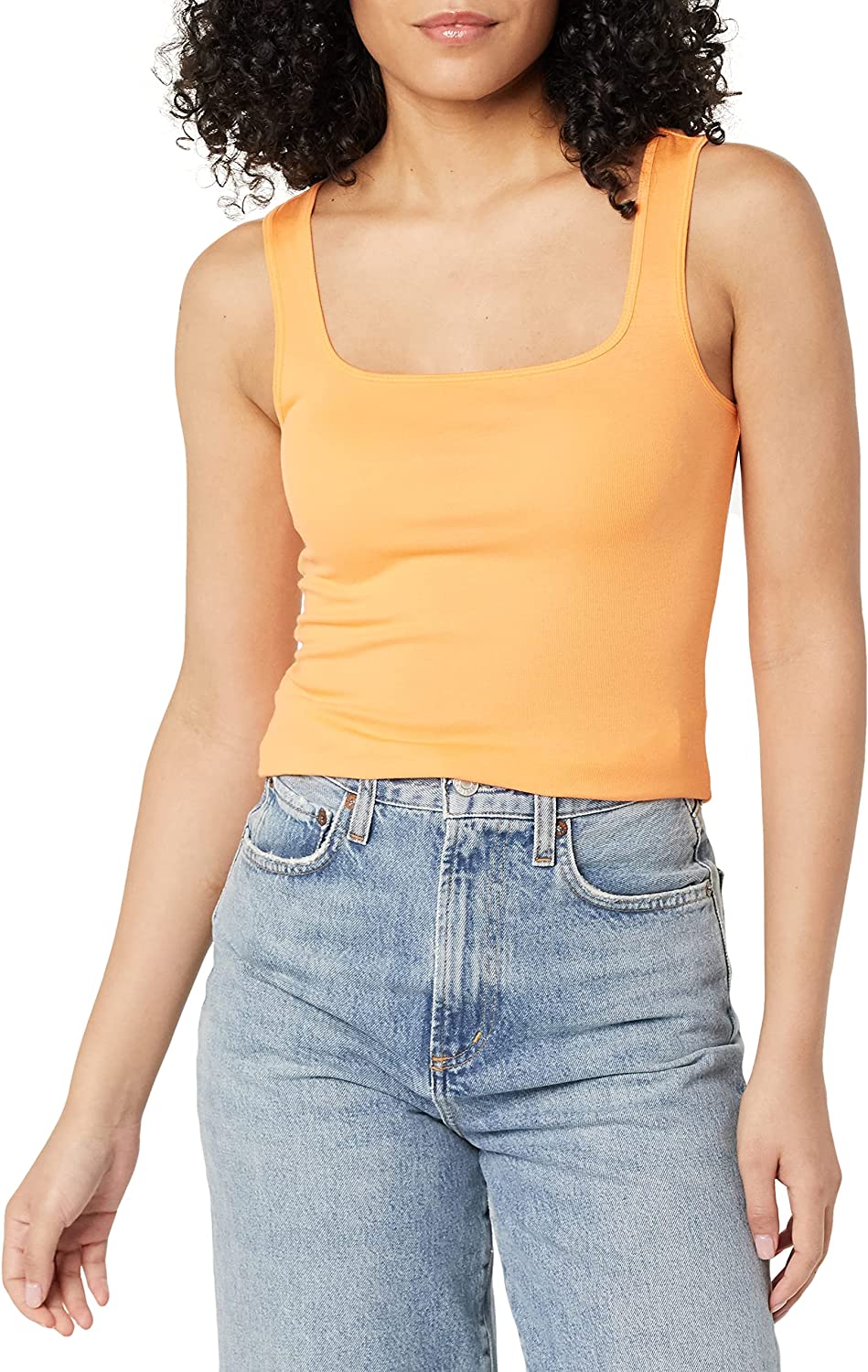 Essentials Women's Slim Fit Square Neck Tank, Pack of 2 - Image 2